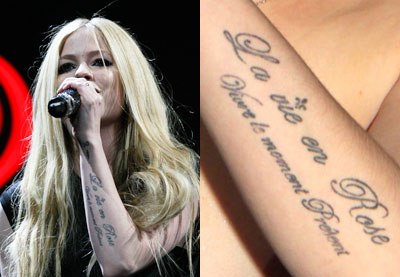 Avril Lavigne Tattoos – Celebrities Tattooed